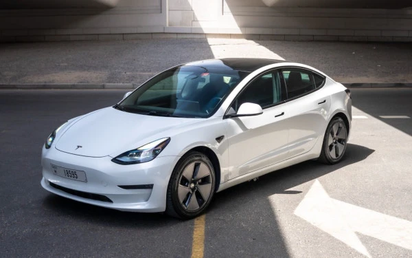  White Tesla Model 3 Photo 1