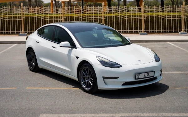  White Tesla Model 3 Photo 1
