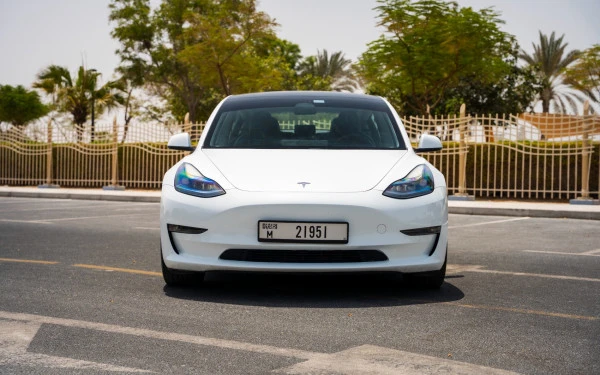 White Tesla Model 3 Photo 2