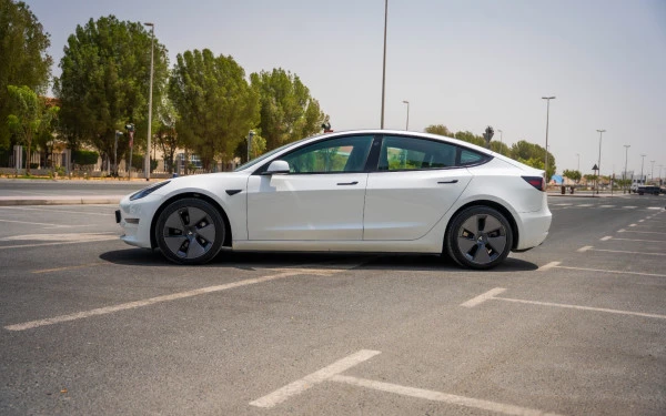 White Tesla Model 3 Photo 4