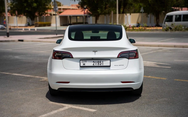 White Tesla Model 3 Photo 6