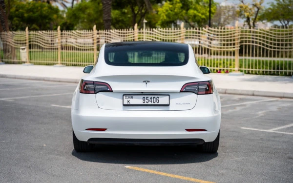 White Tesla Model 3 Photo 6