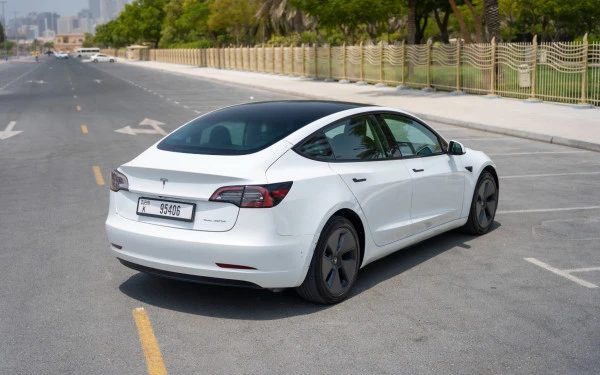 White Tesla Model 3 Photo 7
