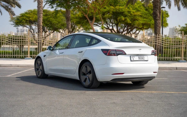 White Tesla Model 3 Photo 7