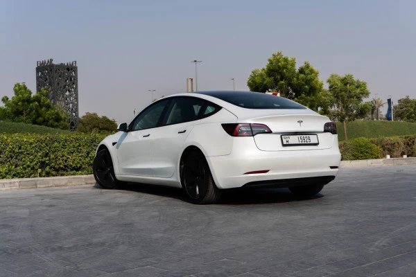 White Tesla Model 3 Photo 3