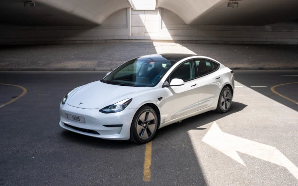 White Tesla Model 3 Photo 2
