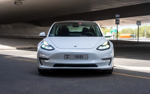 White Tesla Model 3 Photo 4