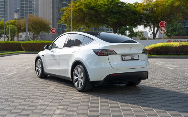 White Tesla Model Y Long Range Photo 6