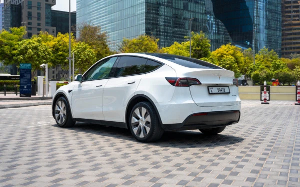 White Tesla Model Y Long Range Photo 6