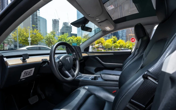 White Tesla Model Y Long Range Photo 9