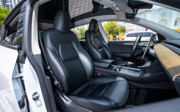 White Tesla Model Y Long Range Photo 12
