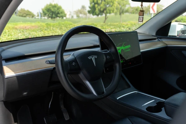 White Tesla Model Y Long Range Photo 6