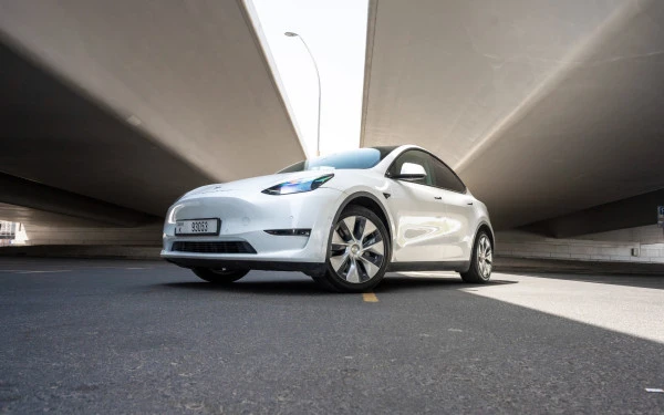 White Tesla Model Y Long Range Photo 11