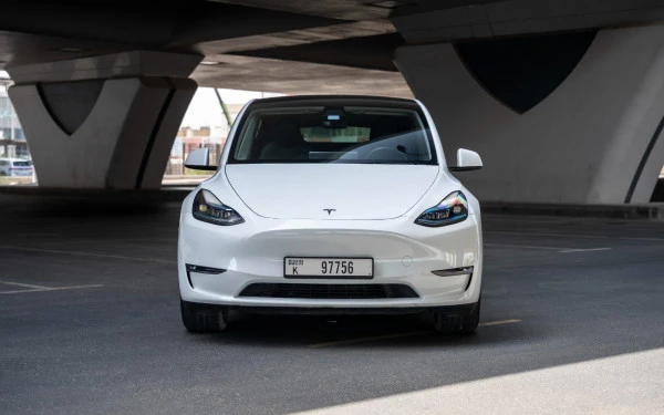 White Tesla Model Y Long Range Photo 2